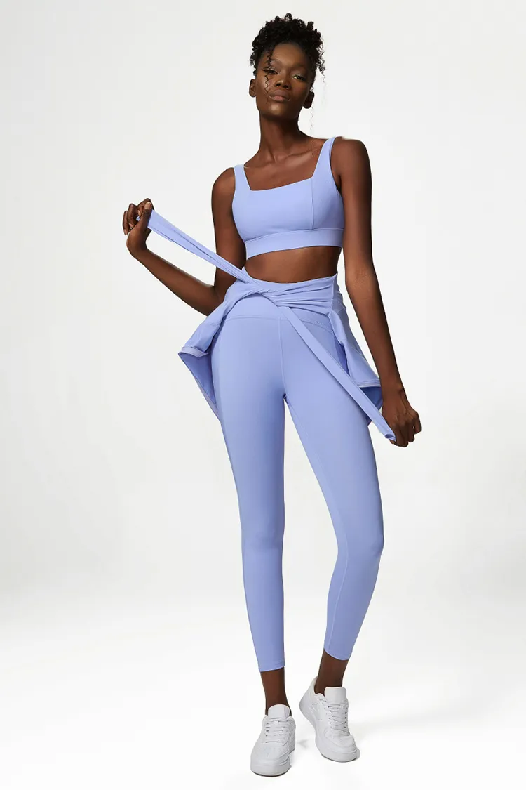 3Pcs Fitness Yoga Set Women Workout Athletic Clothing Long Sleeve Shirt Gym Bras High Waist Leggings Tights-Fitting Sportswear