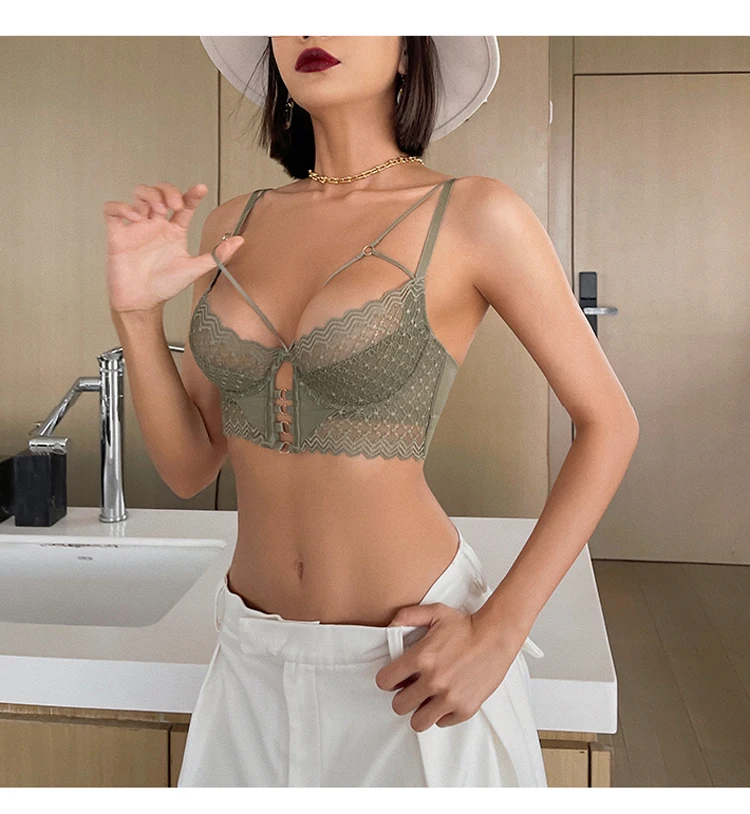 CINOON Top Classic Bandage Bra Set Push Up Brassiere Ultra-thin Lace Lingerie Set Sexy Transparent Panties For Women Underwear