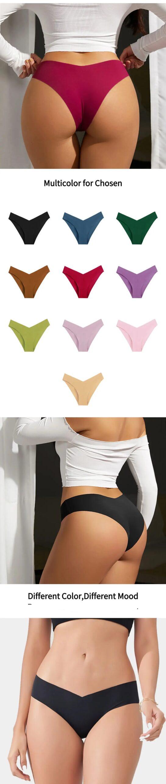 WarmSteps 6Pcs/Set Women's Seamless Panties Sexy V-Cut Wasit Underpants 2024 New Arrival Spring Breathable Underwear 6 Piece Kit