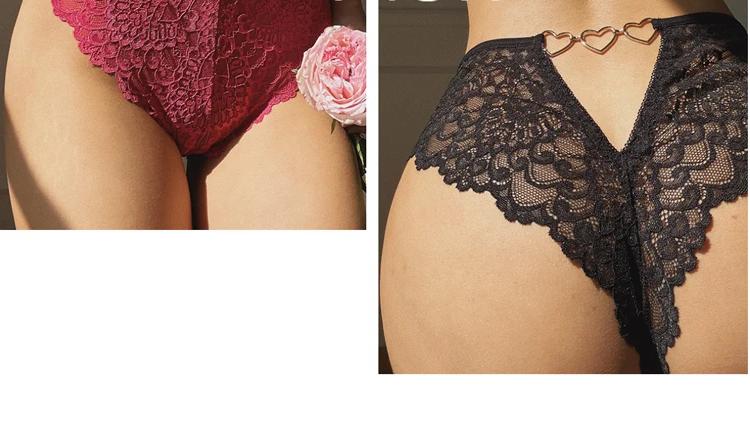 FELINUS Women Sexy Lace Lingerie Temptation Low-waist Panties Embroidery Thong Transparent Hollow out Underwear Female G String