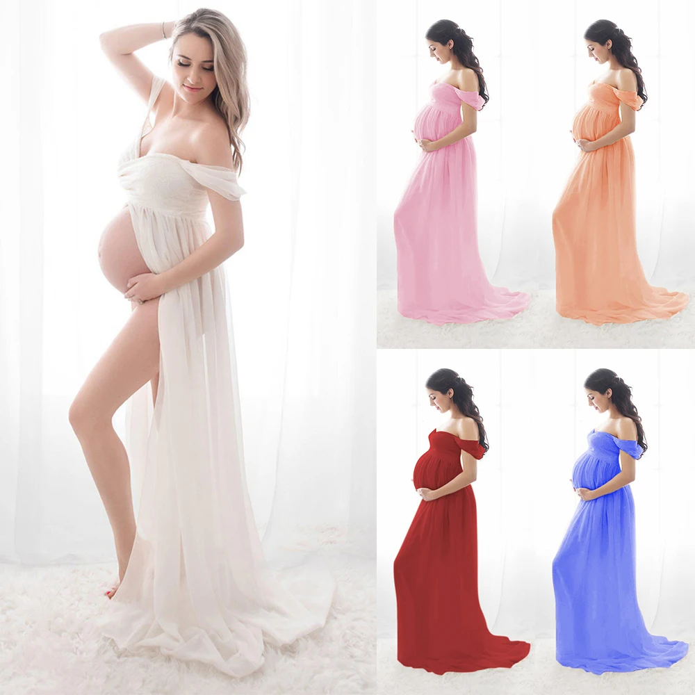 Maternity Dresses For Photo Shoot Sexy Robe Grossesse Shooting Photo Maxi Dress Wedding Party Photography Pregnant Women Clothe